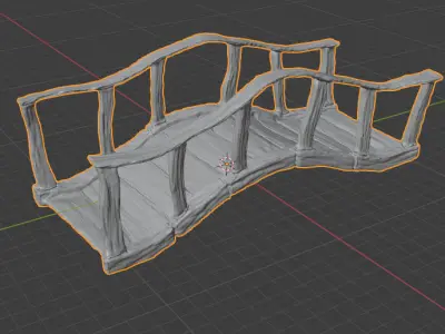 Wood Bridge Stylized Free 3D model