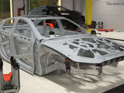 Car Frame Unibody Structure 3D model