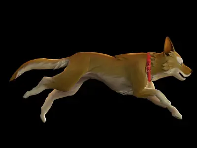 Cartoon Dog Low-poly 3D model