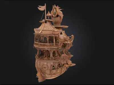 Nautical Fantasy Dwelling Whimsical Home by the Sea 3D model