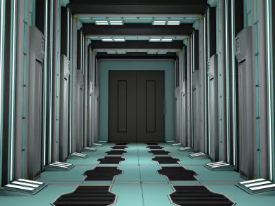 Sci Fi Corridor 3D model 182
