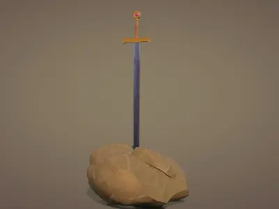 Excalibur Sword Low-poly 3D model