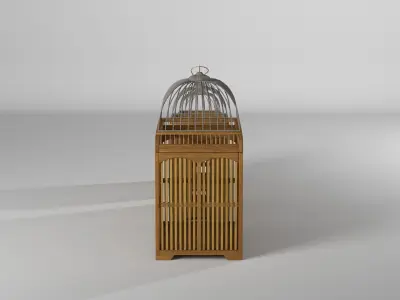 Elosie Decorative Bird Cage Set Animal 3D model