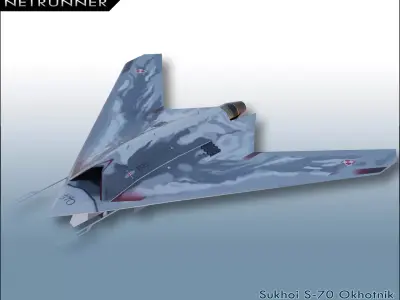 Sukhoi S-70 Okhotnik Low-poly 3D model