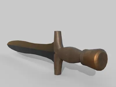 Sword with brass handle Low-poly 3D model