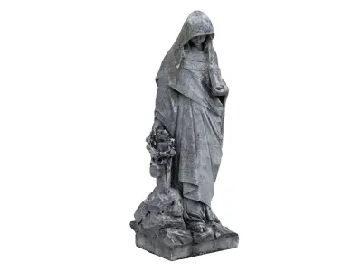 Funeral Sculpture Monument Virgin Mary Low-poly 3D model