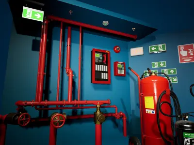 Fire Fighting Systems for UE Low-poly 3D model