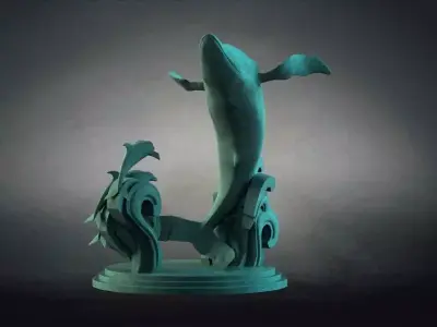 Protect the environment marine whale sculpture  3D model