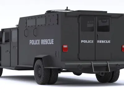 Alpine CUDA Armored Boxer Tactical SWAT Military Response Truck 3D model