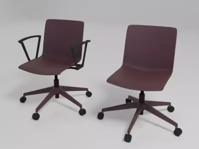SHILA - Reception chair with 5-star base with castors - Free 3D model