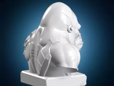 Cybernetic Gorilla Bust 3D Print Model 3D print model