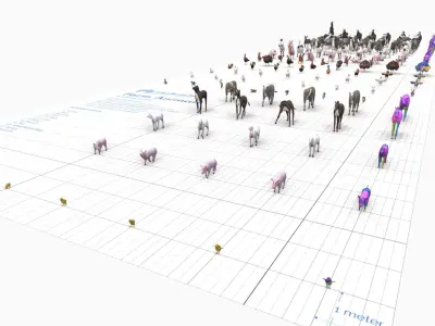 Farm Animals Pack Low-poly 3D model