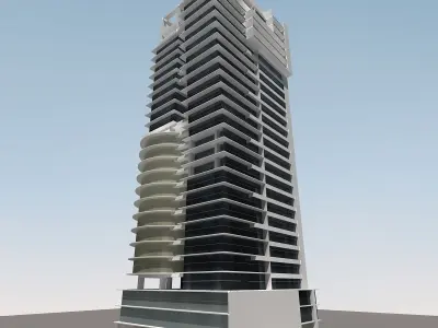 Commercial Building Multistory 3D model