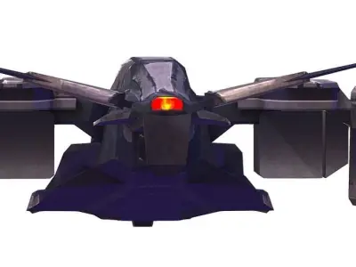 Low Poly 3d Model Flying Military Drone Low-poly 3D model