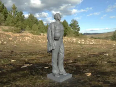 Sculpture of a Soviet man Free 3D model
