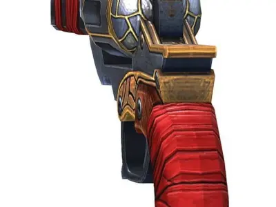 Multibarrel Short Barrel Revolver 1 Low-poly 3D model