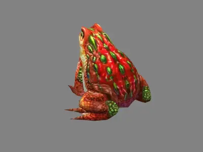 Cartoon Toad - Poison Frog Low-poly 3D model