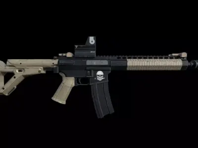 AR-15 ar - rifle Low-poly 3D model