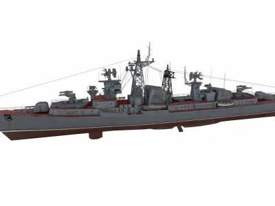 Kashin-class destroyer Low-poly 3D model