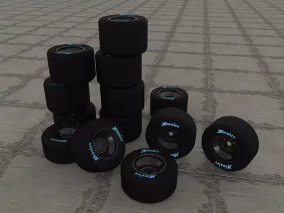 Go Kart Wheel Rim Tire -11x710-6 Free 3D model