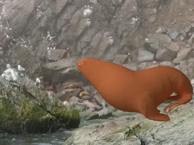 Sea lion Low-poly 3D model