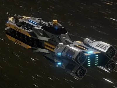 The Serpent Spaceship Low-poly 3D model