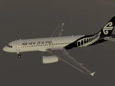 Air New Zealand Airbus a320-232 low poly 3D Model Low-poly 3D model