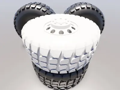 3D model of wheel from off-road truck 3D model