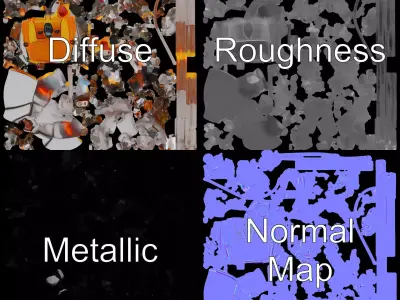 Orange Mech Beetle model pack Low-poly 3D model