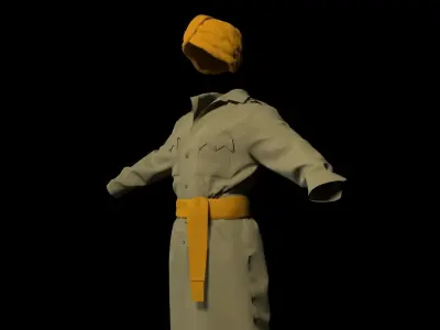 Police military Officer Turbaned weapon Outfit Uniform Low-poly 3D model