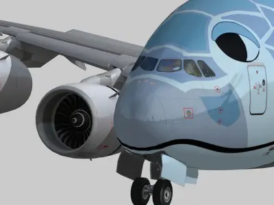 Airbus A380 ANA FLYING HONU design Low-poly 3D model
