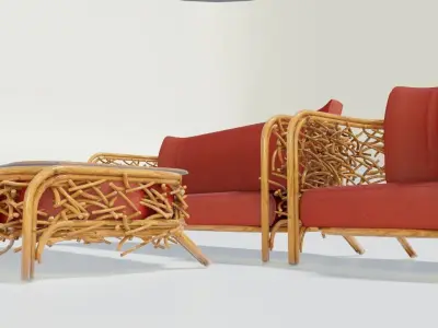 out door furniture set 3D model