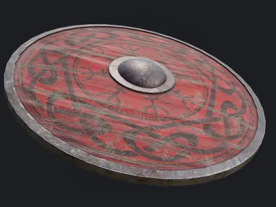 Realistik viking shield Low-poly Low-poly 3D model