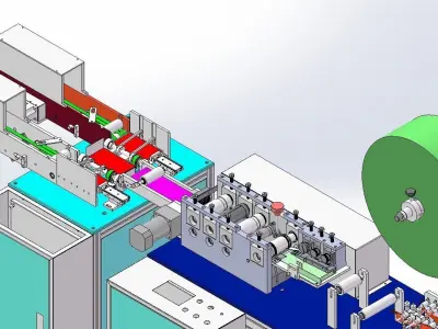Flat mask one drag two external ear strap machine 3D model