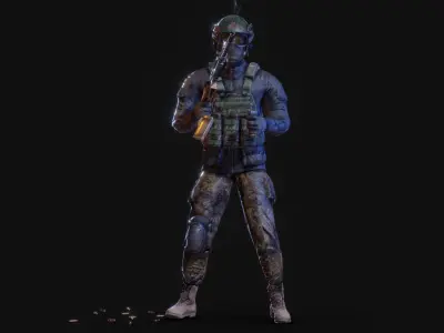 Private Military Contractor Free low-poly 3D model