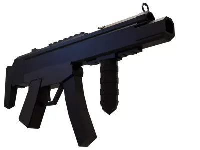 Low-Poly Stylized Sub-Machine Gun Low-poly 3D model