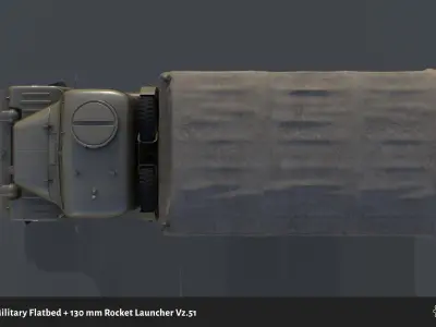 PV3S Truck Flatbed Set Low-poly 3D model