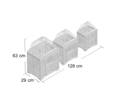 Elosie Decorative Bird Cage Set Animal 3D model
