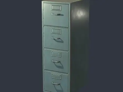 Vertical Filing Cabinet Low-poly 3D model