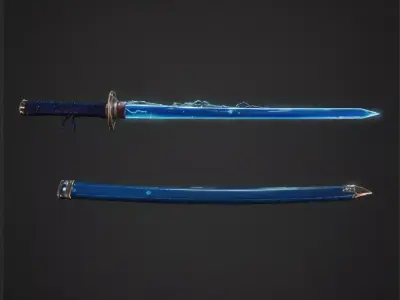Stormbreaker Katana Low-poly 3D model