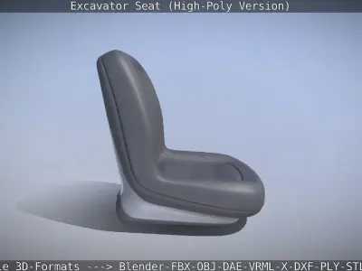 Excavator Seat - High-Poly Version 3D model