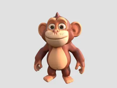 Cartoon Ape Monkey  Low-poly 3D model