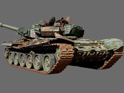 T90A destroyed 3D model