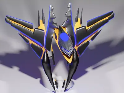 Spaceship spacecraft high quality pbr Low-poly 3D model Low-poly 3D model