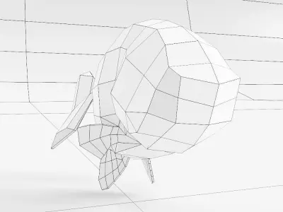 Ranchu goldfish low poly 3d model  Low-poly 3D model