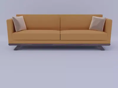 Elegant Curved Green Armchair for Interior Design Free low-poly 3D model