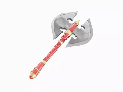 Stylized War Axe 06 Low-poly 3D model