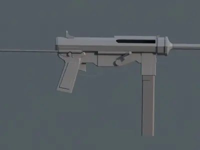Grease Gun M3 - Low Poly Low-poly 3D model