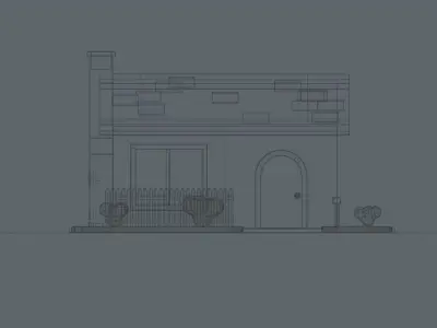 Low Poly Cartoon House Free low-poly 3D model