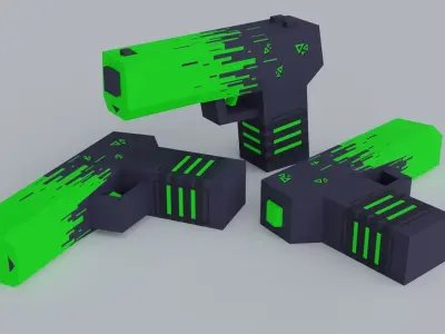 Desert Eagle Skin - rays 6 colors Free low-poly 3D model